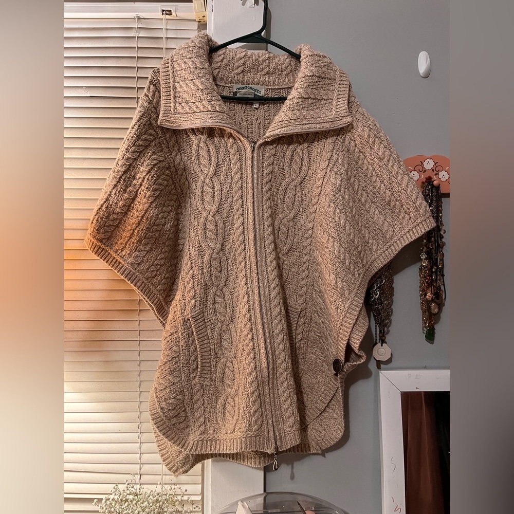 100% merino wool poncho sweater